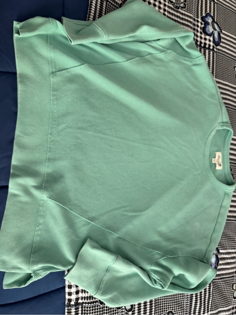 Seven7 Mint Ribbed Long Sleeve Pullover